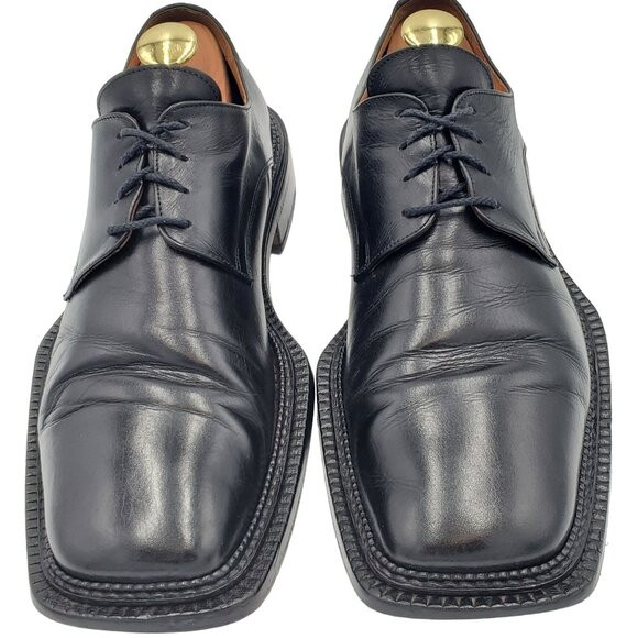 Vintage Valentino Garavani Olivier Italy Dress Shoes Oxfords Black Leather 10.5 - Picture 3 of 14